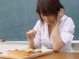 Japanese Teacher's Nipple Clamps and XXX Play with Giant Dick